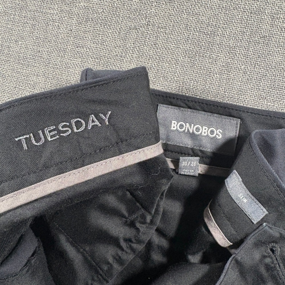 Bonobos Weekday Warrior Pants Mens 30/28 Navy Blue Slim Fit Stretch Chinos - Picture 3 of 8